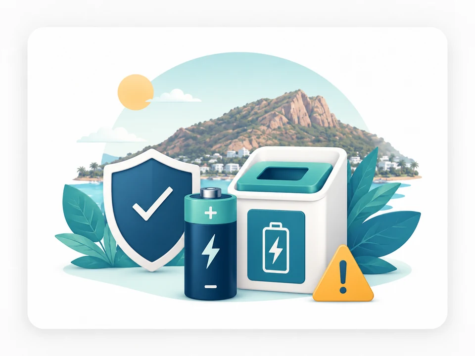 Battery disposal illustration